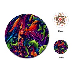 Colorful Floral Patterns, Abstract Floral Background Playing Cards Single Design (round) by nateshop
