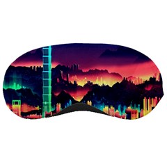 Cityscape Building Painting 3d City Illustration Sleep Mask by Bedest