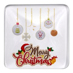 Merry Christmas  Square Glass Fridge Magnet (4 Pack) by bego