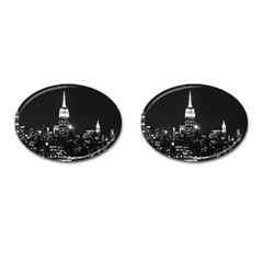 Photography Of Buildings New York City  Nyc Skyline Cufflinks (oval) by Cemarart