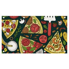 Seamless Pizza Slice Pattern Illustration Great Pizzeria Background Banner And Sign 7  X 4  by Cemarart
