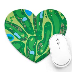 Golf Course Par Golf Course Green Heart Mousepad by Cemarart