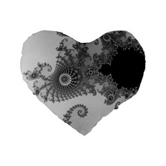 Males Mandelbrot Abstract Almond Bread Standard 16  Premium Flano Heart Shape Cushions by Cemarart