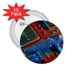 Gray Circuit Board Electronics Electronic Components Microprocessor 2 25  Buttons (10 Pack)  by Cemarart