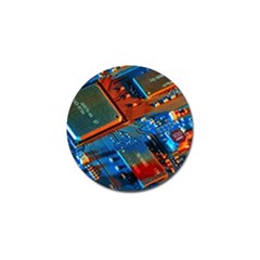 Gray Circuit Board Electronics Electronic Components Microprocessor Golf Ball Marker (4 Pack) by Cemarart