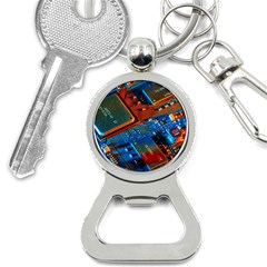 Gray Circuit Board Electronics Electronic Components Microprocessor Bottle Opener Key Chain by Cemarart