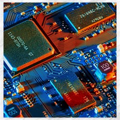 Gray Circuit Board Electronics Electronic Components Microprocessor Canvas 20  X 20  by Cemarart