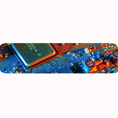 Gray Circuit Board Electronics Electronic Components Microprocessor Large Bar Mat by Cemarart