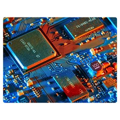 Gray Circuit Board Electronics Electronic Components Microprocessor Premium Plush Fleece Blanket (extra Small) by Cemarart