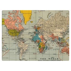 Vintage World Map Two Sides Premium Plush Fleece Blanket (extra Small) by Proyonanggan