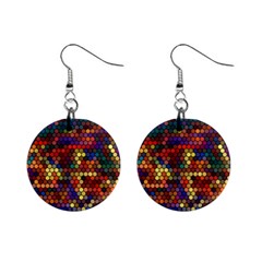Zig Zag Pattern Geometric Design Mini Button Earrings by Ndabl3x