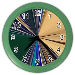 Blue Hexagon Pattern Color Wall Clock by Cemarart