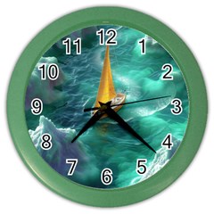 Countryside Landscape Nature Color Wall Clock by Cemarart