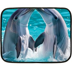 Dolphins Sea Ocean Fleece Blanket (mini) by Cemarart