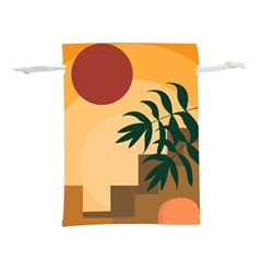 Arch Stairs Sun Branches Leaves Boho Bohemian Botanical Minimalist Nature Lightweight Drawstring Pouch (l) by Grandong