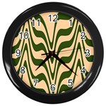 Swirl Pattern Abstract Marble Wall Clock (Black) Front