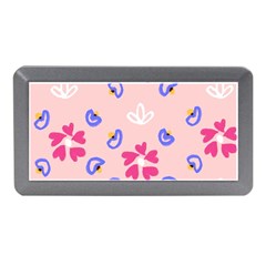 Flower Heart Print Pattern Pink Memory Card Reader (mini) by Cemarart