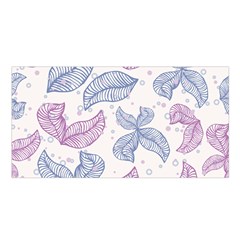 Leaves Line Art Background Satin Shawl 45  X 80  by Cemarart