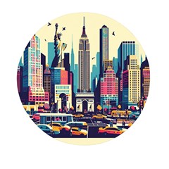 Skyscrapers City Usa Mini Round Pill Box (pack Of 5) by Cemarart