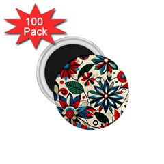 Flora Pattern Flower 1 75  Magnets (100 Pack)  by Grandong