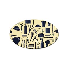 Elegant Hairdresser Pattern Cream Sticker Oval (100 Pack) by TetiBright