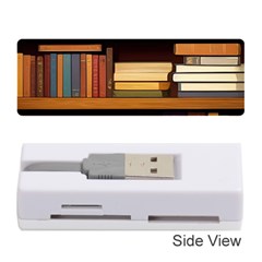 Book Nook Books Bookshelves Comfortable Cozy Literature Library Study Reading Room Fiction Entertain Memory Card Reader (stick) by Maspions