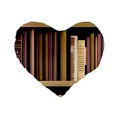 Books Bookshelves Office Fantasy Background Artwork Book Cover Apothecary Book Nook Literature Libra Standard 16  Premium Heart Shape Cushions by Grandong