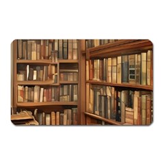 Room Interior Library Books Bookshelves Reading Literature Study Fiction Old Manor Book Nook Reading Magnet (rectangular) by Grandong