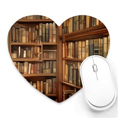 Room Interior Library Books Bookshelves Reading Literature Study Fiction Old Manor Book Nook Reading Heart Mousepad by Grandong