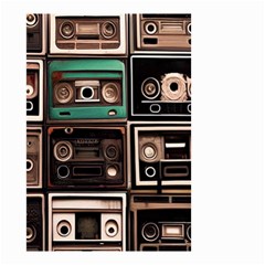 Retro Electronics Old Antiques Texture Wallpaper Vintage Cassette Tapes Retrospective Small Garden Flag (two Sides) by Grandong