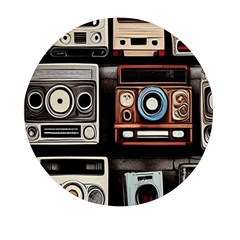Retro Cameras Old Vintage Antique Technology Wallpaper Retrospective Mini Round Pill Box (pack Of 5) by Grandong