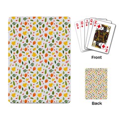 Background Pattern Flowers Leaves Autumn Fall Colorful Leaves Foliage Playing Cards Single Design (rectangle) by Maspions