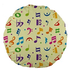 Seamless Pattern Musical Note Doodle Symbol Large 18  Premium Round Cushions by Apen
