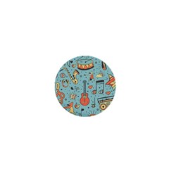 Seamless Pattern Musical Instruments Notes Headphones Player 1  Mini Magnets by Apen
