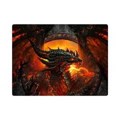 Dragon Fire Fantasy Art Premium Plush Fleece Blanket (mini) by Maspions