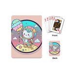 Boy Astronaut Cotton Candy Childhood Fantasy Tale Literature Planet Universe Kawaii Nature Cute Clou Playing Cards Single Design (Mini) Back