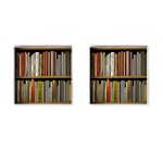 Book Nook Books Bookshelves Comfortable Cozy Literature Library Study Reading Reader Reading Nook Ro Cufflinks (Square) Front(Pair)