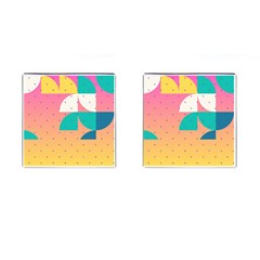 Abstract Geometric Bauhaus Polka Dots Retro Memphis Art Cufflinks (square) by Maspions