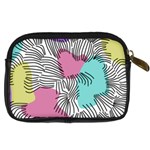 Lines Line Art Pastel Abstract Multicoloured Surfaces Art Digital Camera Leather Case Back