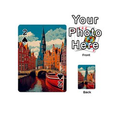 London England Bridge Europe Buildings Architecture Vintage Retro Town City Playing Cards 54 Designs (mini) by Maspions