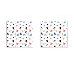 Airplane Pattern Plane Aircraft Fabric Style Simple Seamless Cufflinks (square) by Bedest