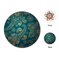European Pattern, Blue, Desenho, Retro, Style Playing Cards Single Design (round) by nateshop