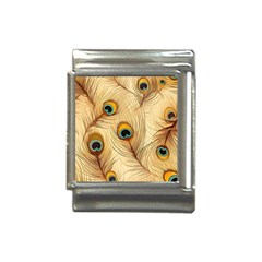 Vintage Peacock Feather Peacock Feather Pattern Background Nature Bird Nature Italian Charm (13mm) by Maspions