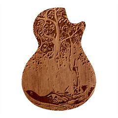 Trees Forest Mystical Forest Nature Junk Journal Scrapbooking Background Landscape Guitar Shape Wood Guitar Pick Holder Case And Picks Set by Maspions