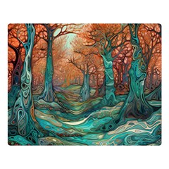 Trees Tree Forest Mystical Forest Nature Junk Journal Scrapbooking Landscape Nature Premium Plush Fleece Blanket (large) by Maspions