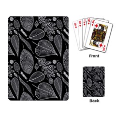 Leaves Flora Black White Nature Playing Cards Single Design (rectangle) by Maspions