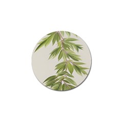 Watercolor Leaves Branch Nature Plant Growing Still Life Botanical Study Golf Ball Marker by Posterlux