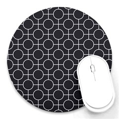 Geometric Pattern Design White Round Mousepad by Maspions