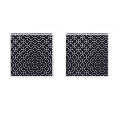 Geometric Pattern Design White Cufflinks (square) by Maspions