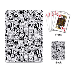 Seamless Pattern With Black White Doodle Dogs Playing Cards Single Design (rectangle) by Grandong